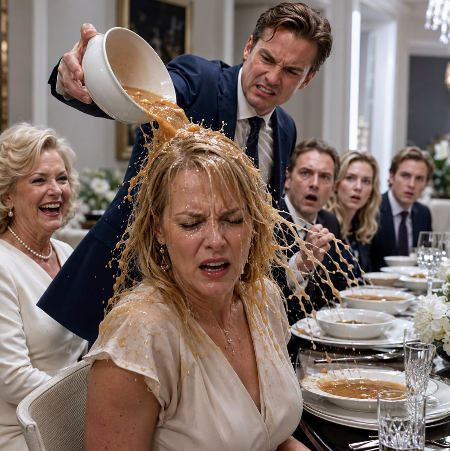 2.At the family dinner, my husband poured hot soup on my head while his mother laughed.. Then he said "You've got 10 minutes to get out." I wiped my face pulled some papers from my bag laid them on the table and said calmly "You're right." 10 minutes later...