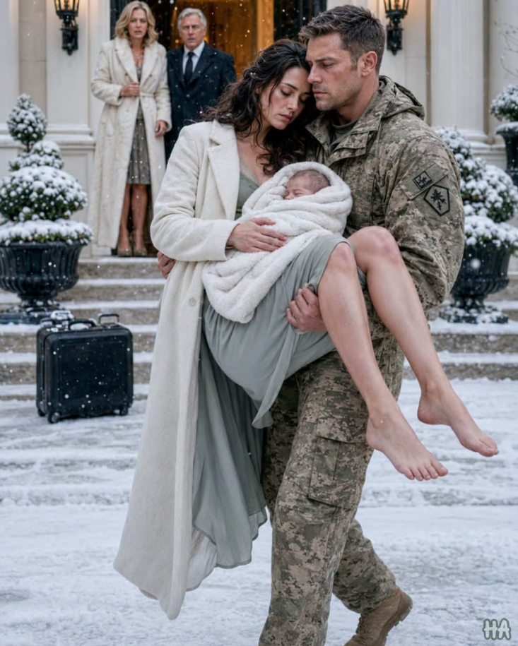He Came Home After 18 Months at War… And Found His Wife and Baby Freezing Outside His Own Family’s Mansion