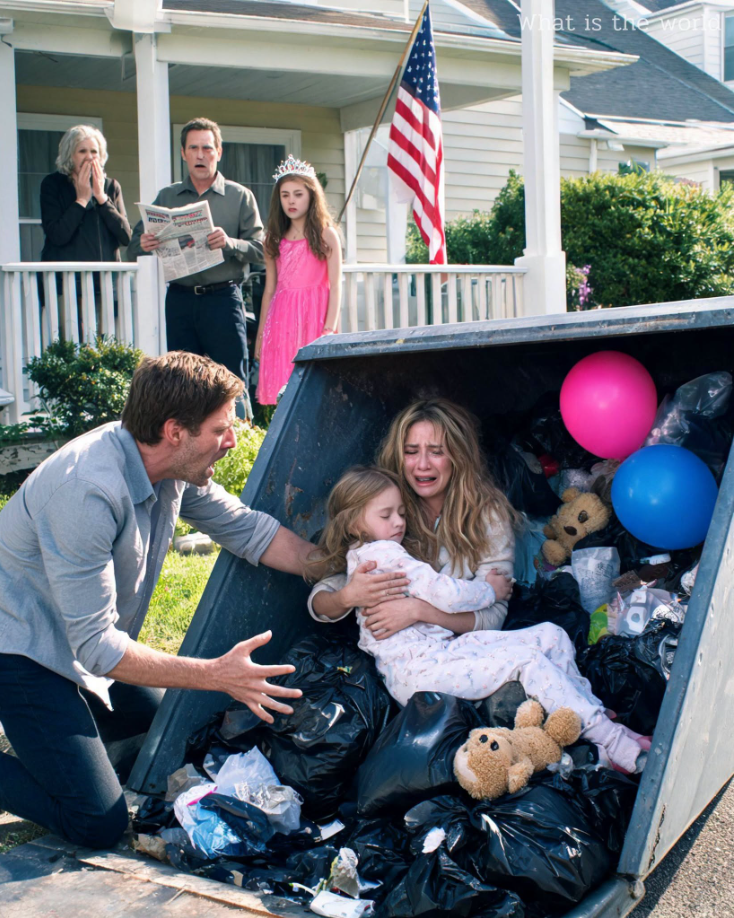 Right before my engagement party, my parents and sister THREW MY 4-YEAR-OLD DAUGHTER INTO A TRASH CAN to make room for their “PERFECT” NIECE’S BIRTHDAY CELEBRATION. I thought they just resented my child… until the lid opened and what I saw exposed a HORRIFYING FAMILY SECRET. By the end of the night, the party was ruined — and my entire family was heading toward JAIL.