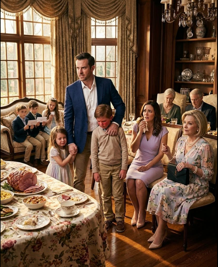 The dining room still smelled like ham glaze, coffee, and my mother’s lemon candles when my Aunt Carol stood beside the Easter table in her pastel floral dress and started handing out thick white envelopes like she was hosting an award show. My son Ethan straightened up. My daughter Lily squeezed my fingers and stared at Carol’s designer purse with that bright little hope kids don’t know how to hide. Carol called out every cousin’s name. Lucas. Emily. Noah. Sophie. Five hundred dollars each. Then she snapped her purse shut and left my two children standing there in front of everyone.