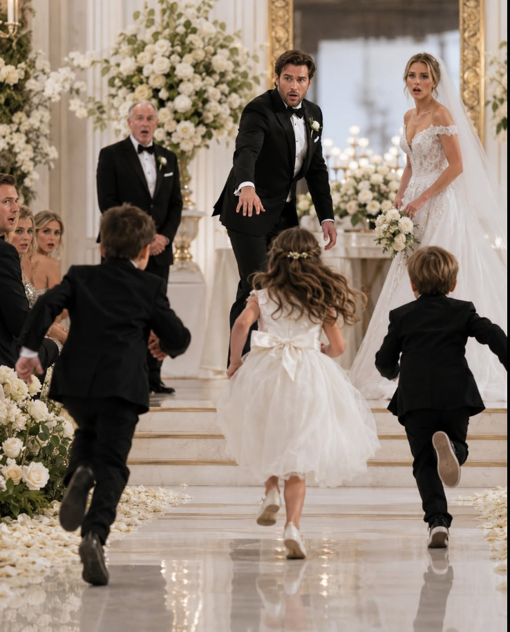 When Three Children Ran Down the Aisle, the Billionaire Groom’s Perfect Wedding Started to Fall Apart