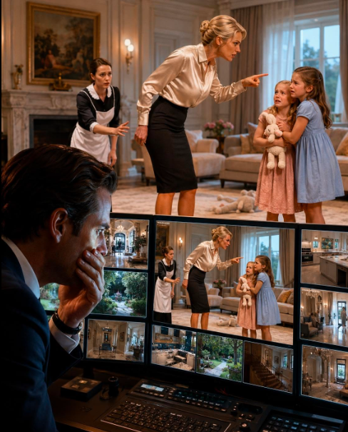 I pretended to leave for Europe on a business trip, kissed my daughters goodbye, and drove away like it was just another ordinary morning. Less than an hour later, I slipped back into my mansion through a hidden service entrance—