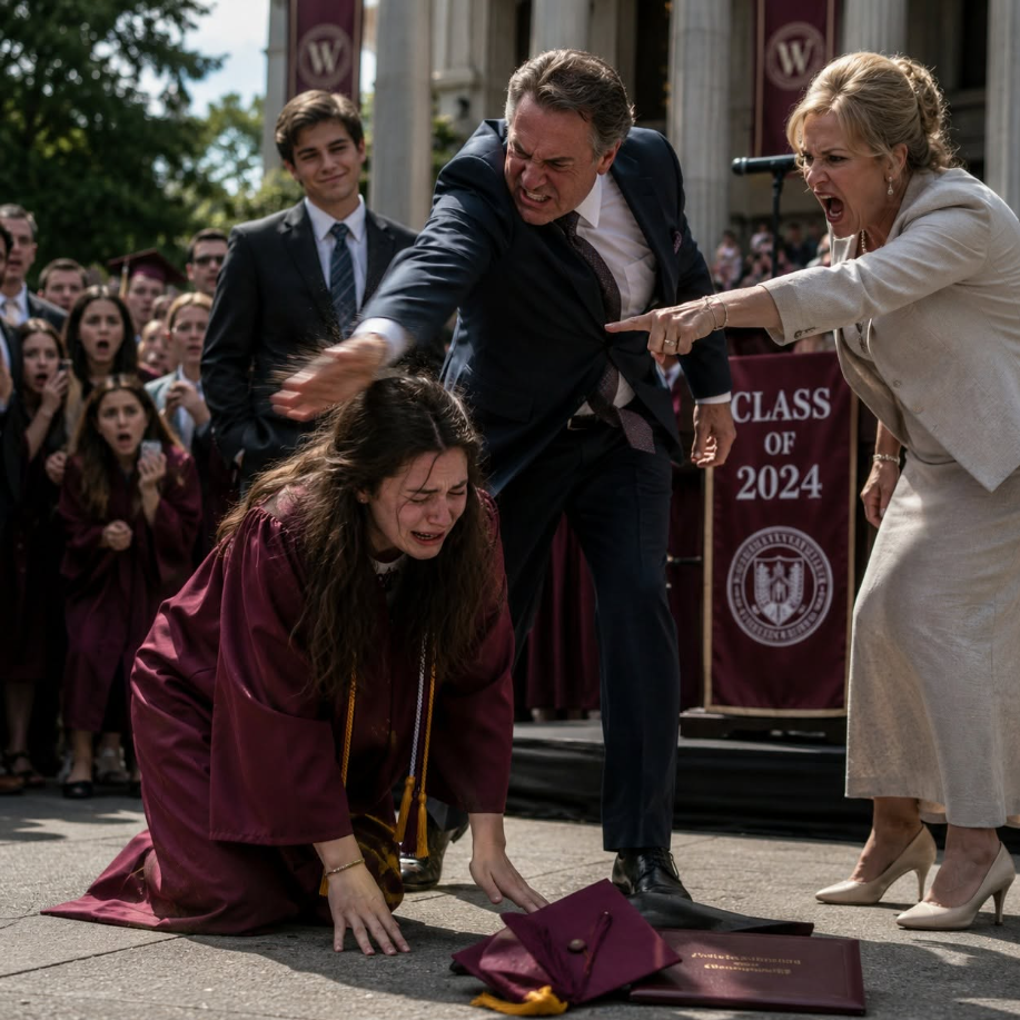 The slap echoed across the graduation courtyard.