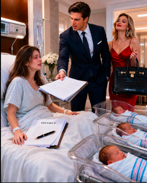 After I gave birth to our triplets, my husband walked into my hospital room with his mistress — who was proudly carrying a Birkin bag. He tossed the divorce papers onto my bed and said with a sneer, “Look at you. No one would want you now.”