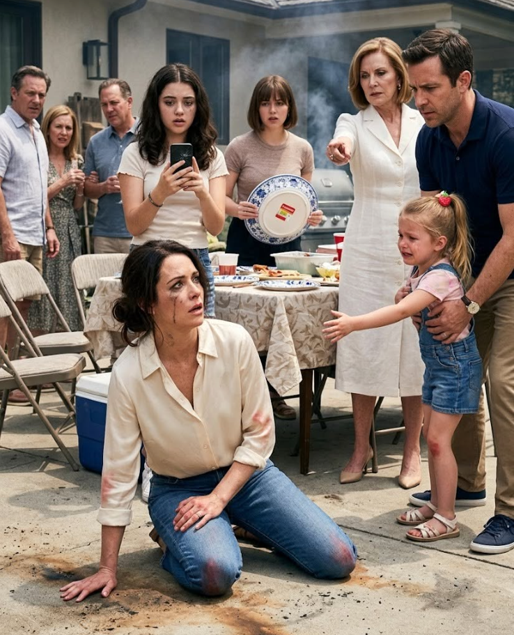 Linda, my mother-in-law, made me kneel on scorching concrete in the middle of a Sunday family lunch because I dropped one ceramic bowl.