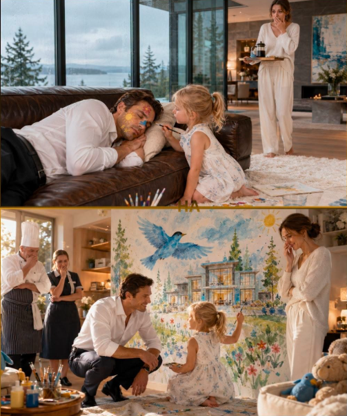 d.A Three-Year-Old Painted the Billionaire’s Face While He Slept, and What He Asked Her to Draw Next Made His Whole Staff Cry