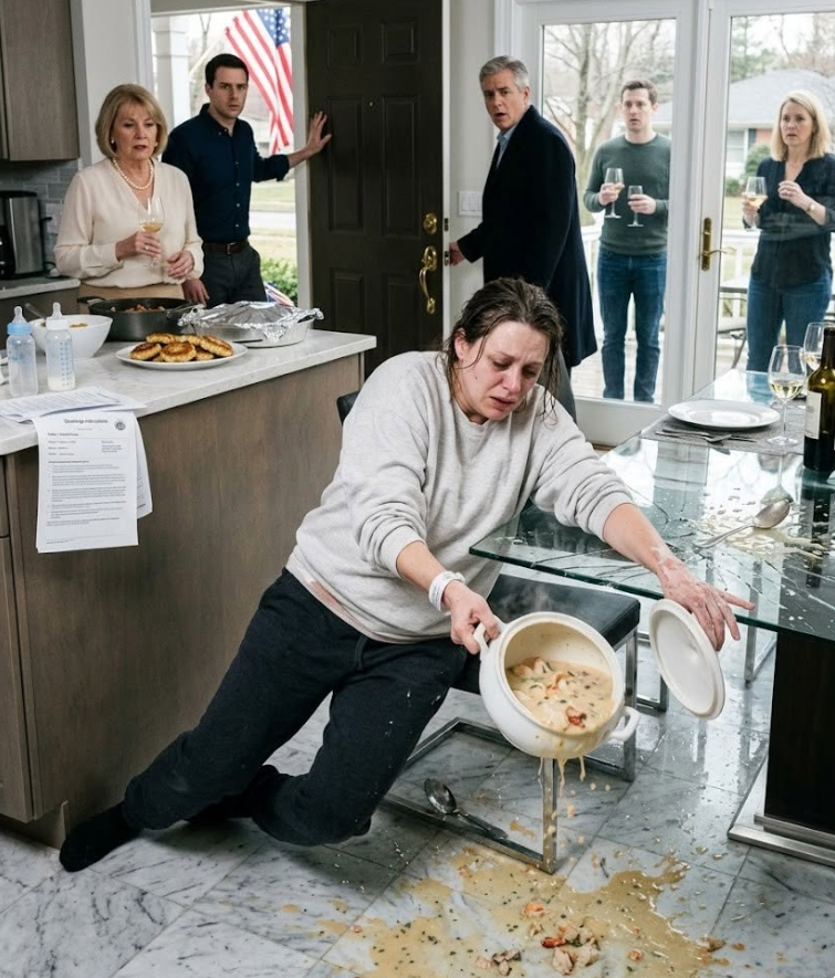 She Collapsed on the Kitchen Floor with a 104° Fever While Her Husband Mocked Her and His Mother Called Her Dramatic