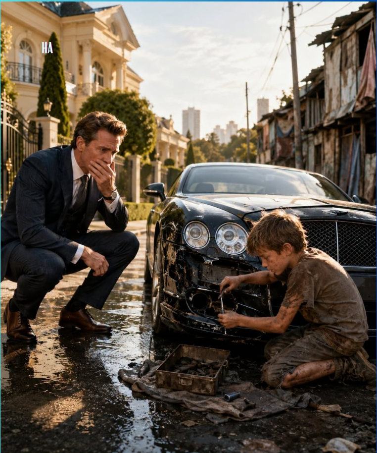 The Billionaire Thought His Car Was Ruined Until a Poor Boy Fixed It With Two Dollars and Changed Both Their Lives