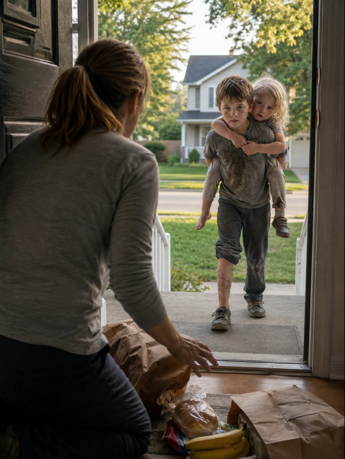 My six-year-old nephew reached my porch dragging one swollen leg across seven blocks of hot pavement while his three-year-old sister clung to the back of his shirt. He was dusty, shaking, and trying not to cry. The first thing he said was, “Aunt Tessa, June is hungry.” The second thing he said made me drop my keys.