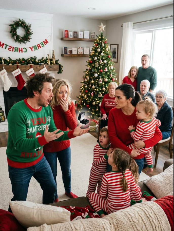 Eight years after my husband abandoned me while I was pregnant, he invited me to his family’s Christmas gathering, expecting the same woman he had walked away from. Instead, I arrived with the four eight-year-old children he had never known existed, and Daniel took one look at their faces before the truth hit him. Then my son stepped forward and asked the question Daniel could no longer avoid: “Are you our father?”