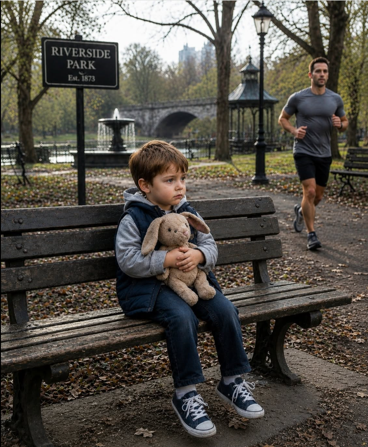 Every Morning, I Saw The Same Three-Year-Old Boy Sitting Alone On A Park Bench For Hours, Holding A Torn Stuffed Rabbit And Saying He Was “Guarding” His Mother’s Spot. When I Finally Followed The Clues To Find His Exhausted Mother, I Discovered A Story Of Love, sacrifice, and survival that no one in that park had ever noticed.