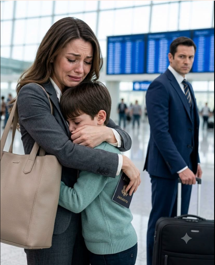 After our divorce hearing, my 12-year-old son chose to live with his father and told the judge, “Mom can't give me a future.” I walked away without arguing, but at the airport he hugged me, slipped a black card with 6 million dollars into my pocket, and left a message that revealed he had been pretending for a dangerous reason.