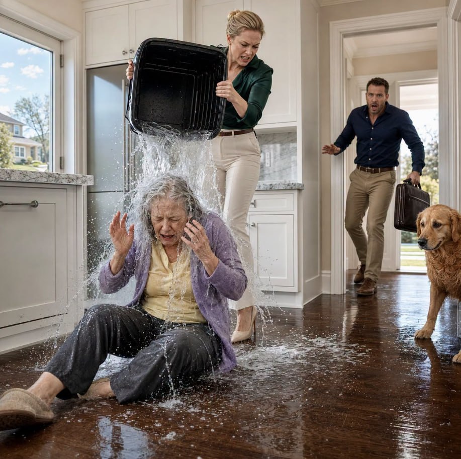 When my son was around, my daughter-in-law played the perfect caretaker, whispering, “Rest, Mom, I’ll handle it all.” Once he left, her real face came out. That evening, as I scrubbed the floor on my knees, she sneered, “You useless old woman!” before dumping filthy water over my head. My son froze in the doorway, watching the lie break apart—and life after that moment was never the same again for me anymore...
