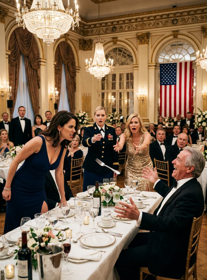 I had secretly paid off my parents’ debts, but at the VIP dinner, they proudly humiliated me in front of everyone. “Every family has one failure,” my father smirked. My mother laughed and called me “a filthy janitor.” Then a Navy admiral suddenly dropped her silver fork, turned toward them, and said, “What did you just call this major?”