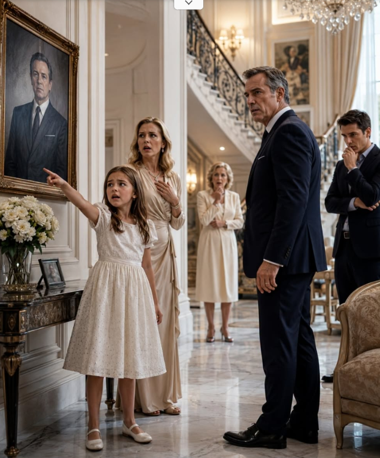 "The Little Girl Pointed at a Dead Man’s Portrait and Her Warning Exposed the Betrayal No One Saw Coming