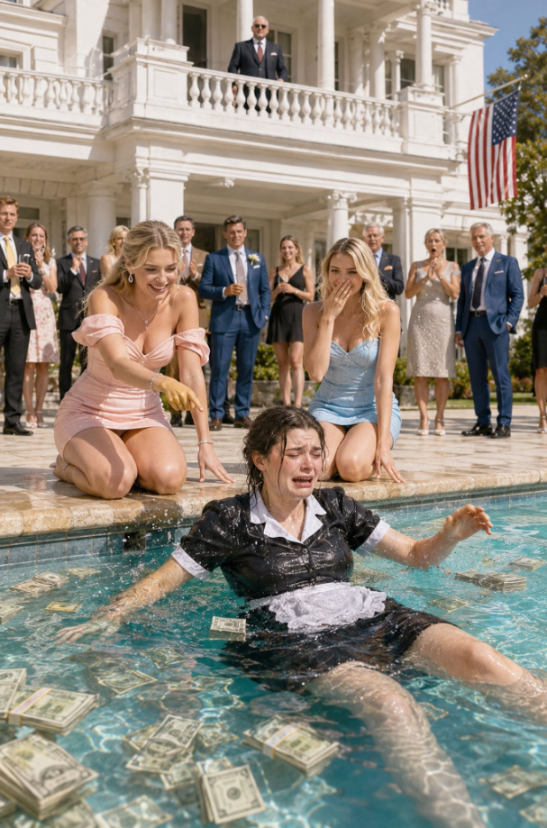 Two Rich Sisters Pushed a Poor Waitress Into the Pool and Threw Cash at Her Feet — But They Didn’t Know the Mafia Boss Watching From the Balcony Held Their Father’s $310 Million Future in His Hands...