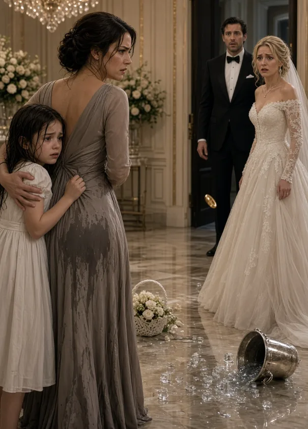 The air inside the bridal suite was thick with the scent of crushed white roses, expensive hairspray, and the metallic tang of unspoken panic.