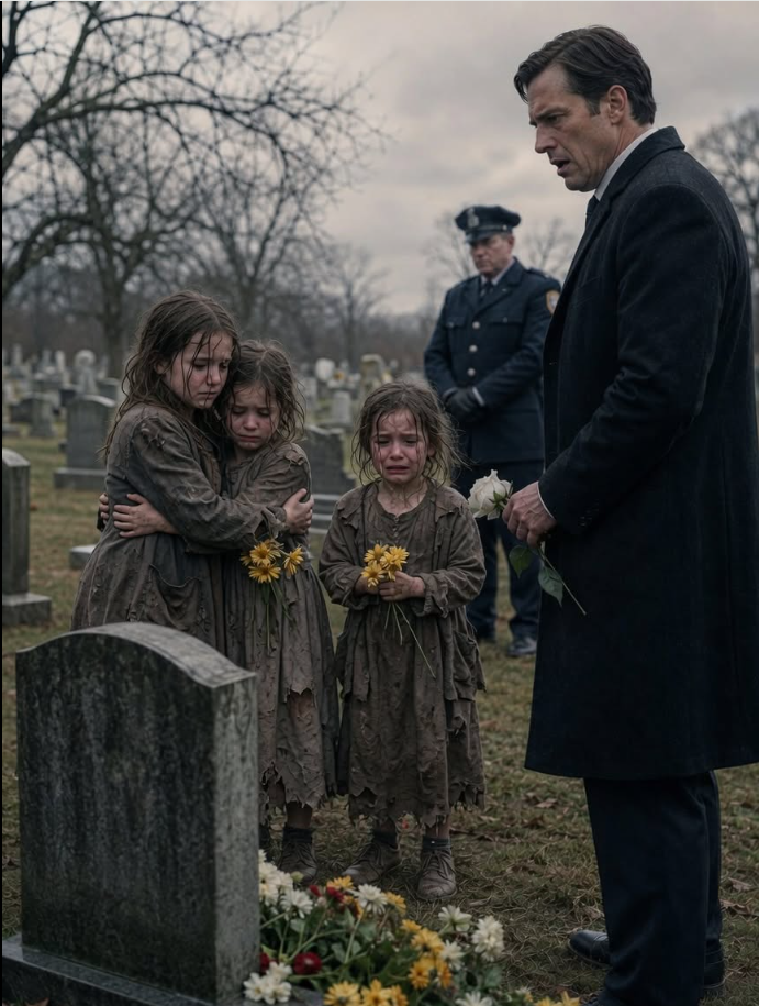 a.Poor Triplets Visit Their Mom’s Grave—A Billionaire Says She Was His Wife...
