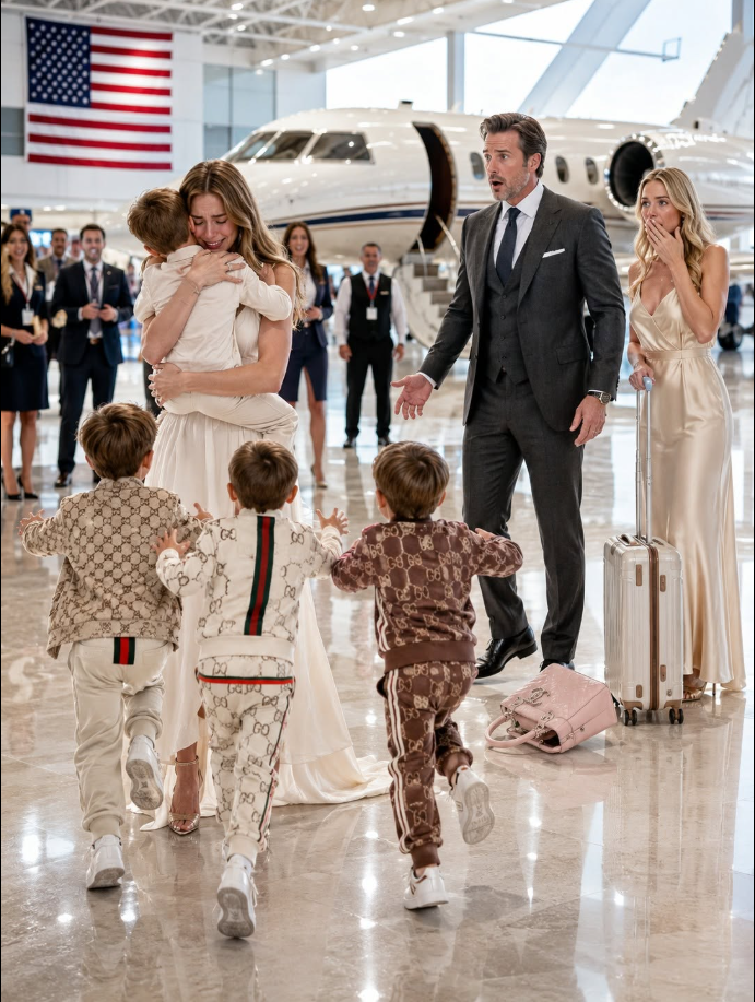 1.Billionaire’s Airport Shock: His Mistress Stood Beside Him With Her Handbag—Then His Forgotten Wife Arrived With Quadruplets He Couldn’t Even Name...