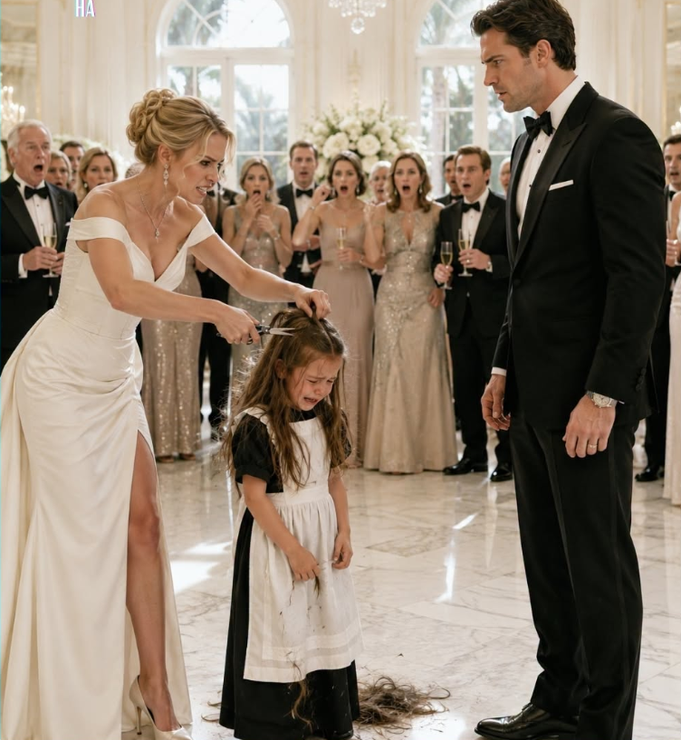 "His Fiancée Cut the Maid’s Little Girl’s Hair in Front of Forty Guests, but the Billionaire Recognized the Eyes She Tried to Humiliate