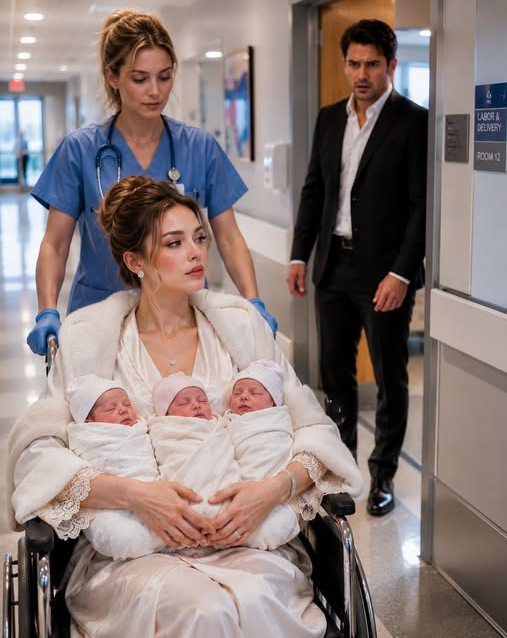 While I was signing the consent forms for an emergency C-section to save our unborn triplets, my husband ignored every call, turned off his phone, and celebrated with the woman he once claimed was only an old friend. Four days later, he walked into the hospital expecting to meet his babies for the first time. One quiet question from a nurse stopped him cold—and in that instant, he realized the family he had abandoned was already gone.