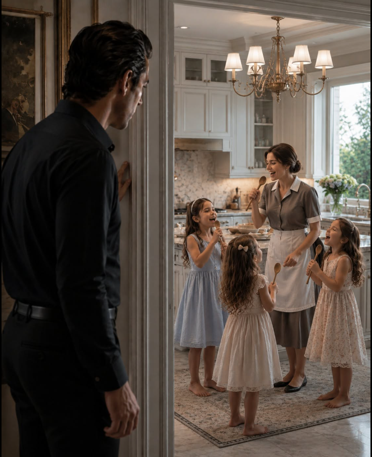 The Mafia Boss Came Home Early — And Heard The Three Daughters Who Hadn't Spoken In 14 Months Singing In The Kitchen With Their Housekeeper