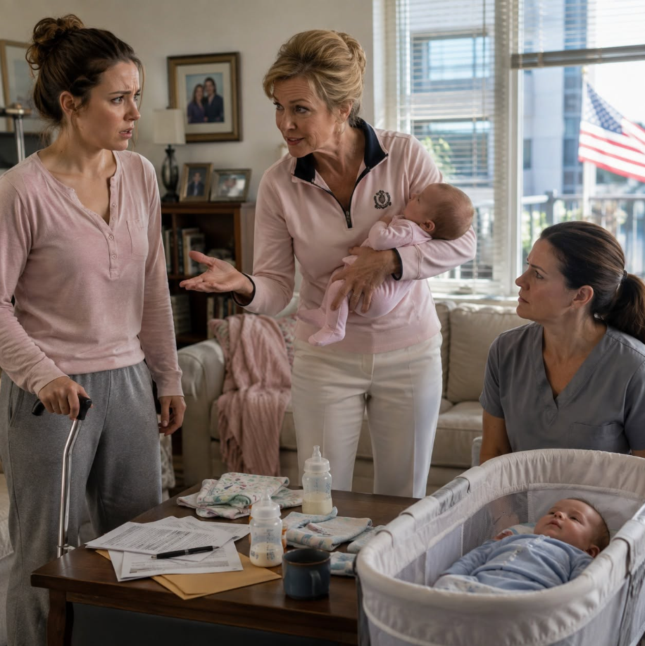 "After a Crash Left Me Unable to Stand or Lift My 11-Week-Old Twins, I Begged My Mother to Stay for One Week. She Said, “I Already Booked a Golf Trip,” Then Blocked Me for Seven Days. Months Later, She Came Back Smiling for Photos—and Somehow Knew About Money I Had Never Told Her Existed.