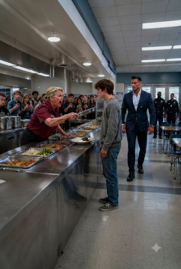 Single Dad Walked Into His Son’s School Cafeteria—Then He Heard the Lunch Lady Say One Sentence That Exposed a Secret the Entire District Had Hidden