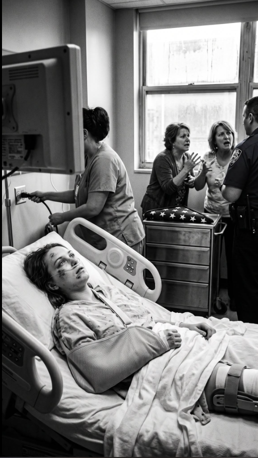 "I was brui/sed, braced, and half-awake when my sister unplugged my heart monitor to prove I was dramatic. My mother laughed beside her. I said nothing - then the nurse stepped through the door and called the police before either of them could run.