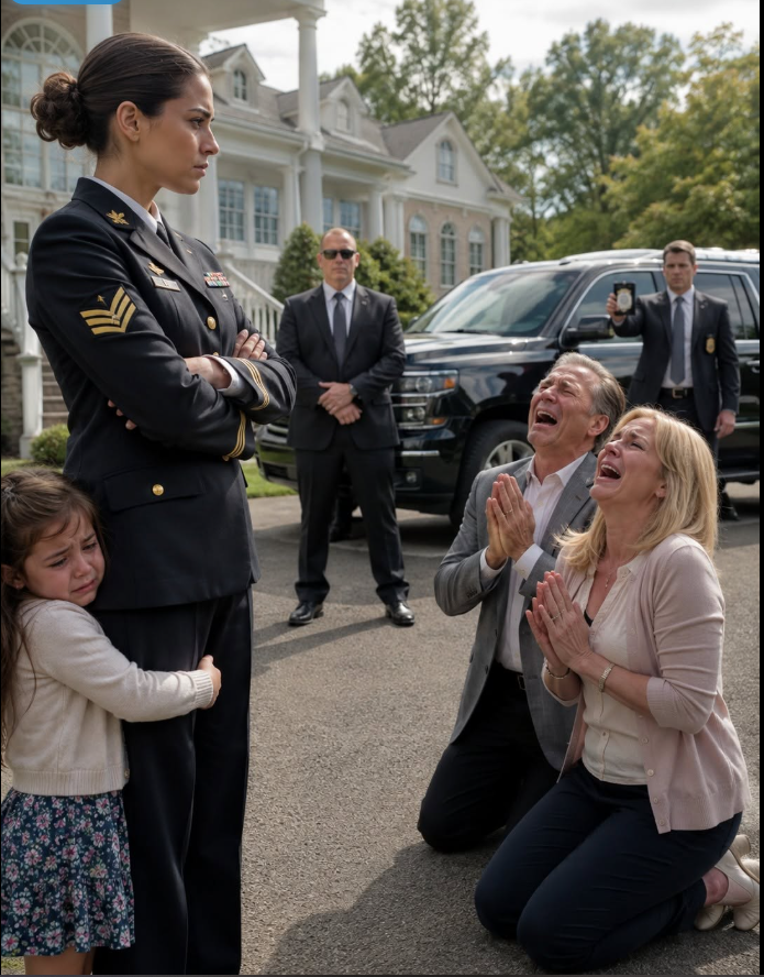 My parents threw my five-year-old daughter and me into a Virginia winter after my Navy deployment, calling it “tough love.” I didn’t argue—I carried her to a veterans’ shelter and listed one emergency contact they had spent years teaching me to fear. At 5:45 the next morning, a black armored SUV stopped at the curb.