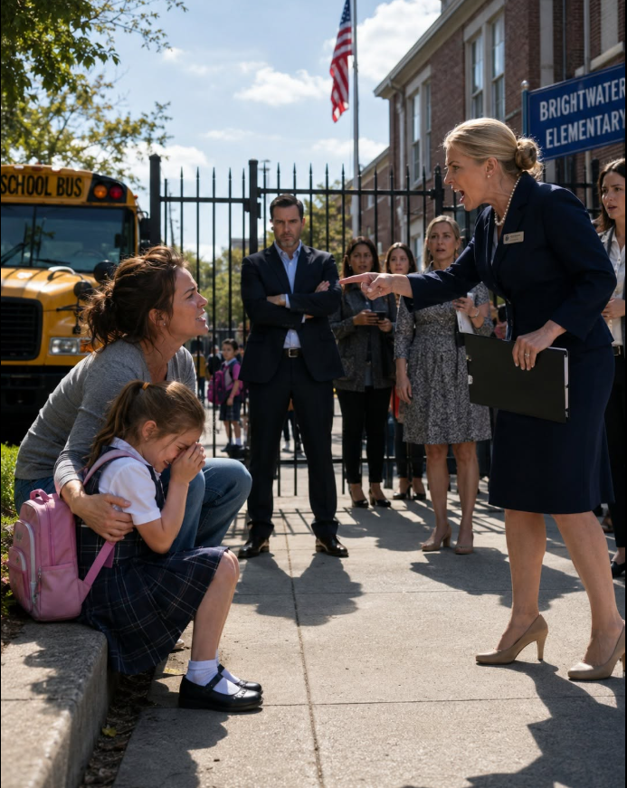 “Everyone got into class except me,” a seven-year-old girl whispered outside Brightwater’s locked gate while school officials called her overdue tuition “policy”; the quiet CEO sitting beside her did not offer a check or raise his voice—he simply asked for every enforcement record, and the woman controlling the donor committee had no idea whose signature would appear beside the complaint.