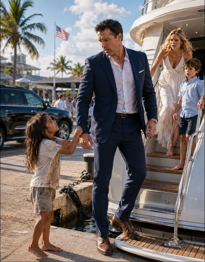 The barefoot girl at the Fort Lauderdale marina grabbed my sleeve before our sunset cruise—and what she whispered forced me to choose between my family’s perfect night and the warning no one else believed