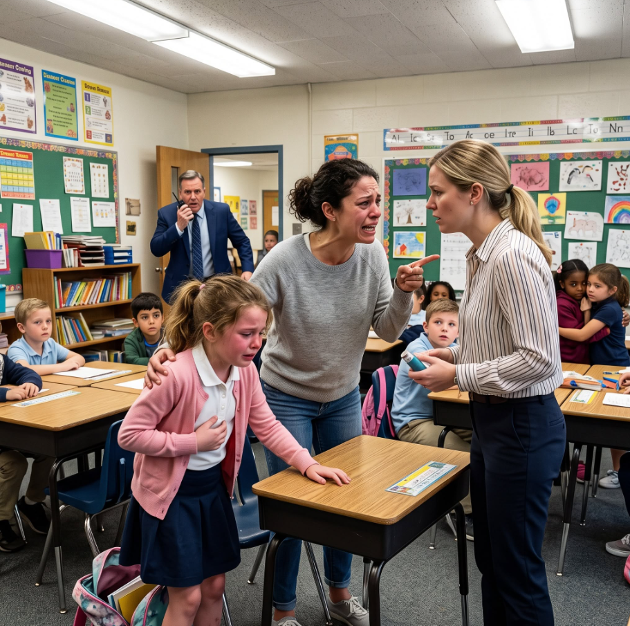 My 7-Year-Old Daughter Couldn’t Breathe in Class. She Reached for Her Inhaler, But the Teacher Took It Away and Said, “You Don’t Need This.” Minutes Later, She Collapsed.