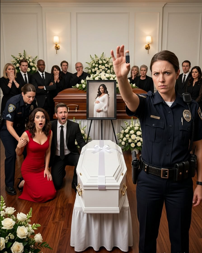 "I stood beside my sister’s coffin, one hand on the tiny casket ribbon meant for the baby she never got to hold, when her husband walked in with his mistress on his arm. My bl:ood ran cold. ‘You really thought I wouldn’t find out?’ I said, flashing my badge. For weeks, I’d gathered every lie, every message, every trace of bl:ood. And when I exposed him in front of everyone, his smile vanished—but that was only the beginning.