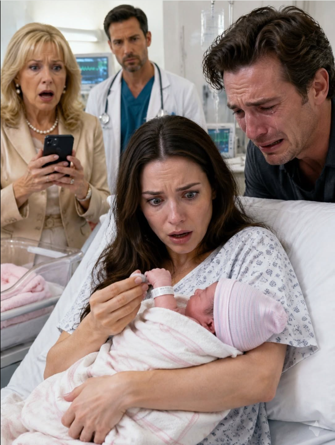 The moment the nurse placed my newborn daughter in my arms, I knew something was wrong. My husband was crying with joy, my mother-in-law kept snapping photos, but I couldn’t stop staring at the baby’s wrist. The name band had my last name on it… but the birth date was wrong.