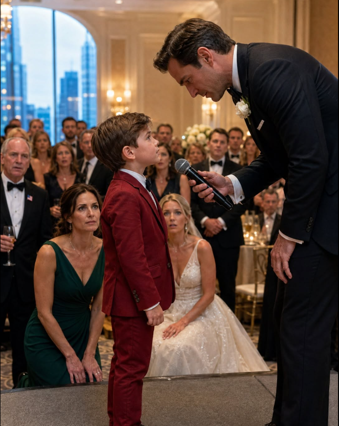 He called his own son “the biggest mistake of my life” at the boy’s wedding in front of an entire ballroom, but before anyone could recover from the silence, a six-year-old stepped forward and asked one innocent question that changed the entire room.