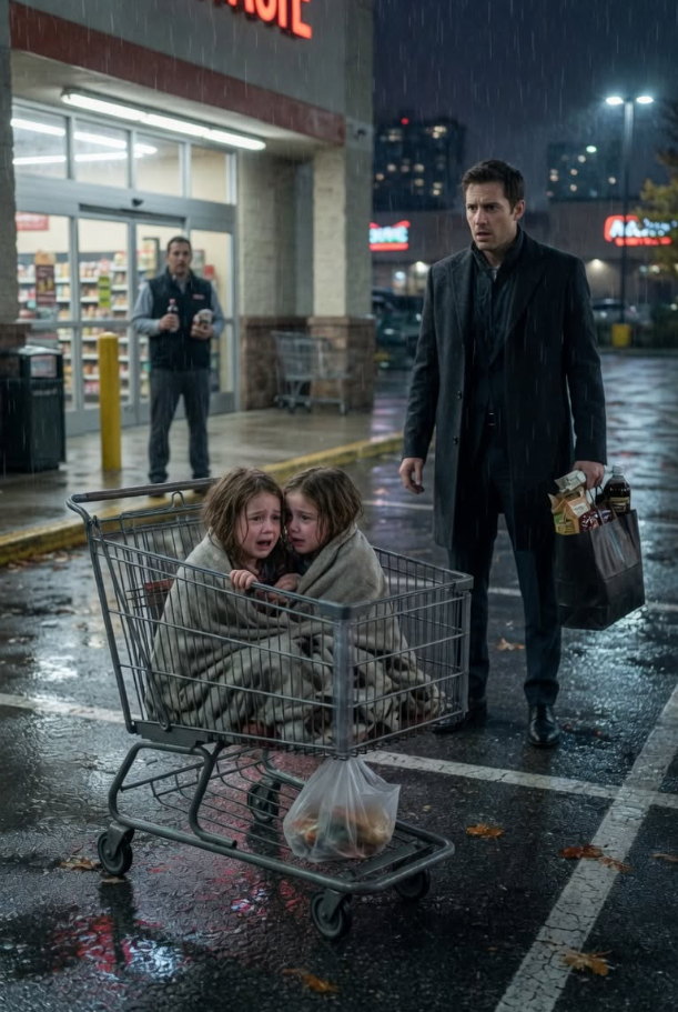 Furious Billionaire Kicks Abandoned Cart… Then Freezes Hearing Twins Cry Inside...