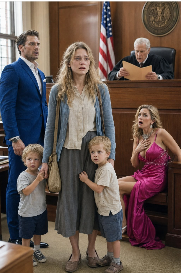 Poor Wife Walked Into Court With Her Twins—Then the Billionaire’s Mistress Collapsed When the Judge Apologized and Opened a Sealed File