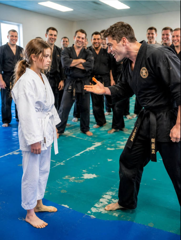 a group of arrogant black belts laughed when a quiet fourteen-year-old girl walked into their advanced karate class wearing an oversized borrowed gi and a white belt
