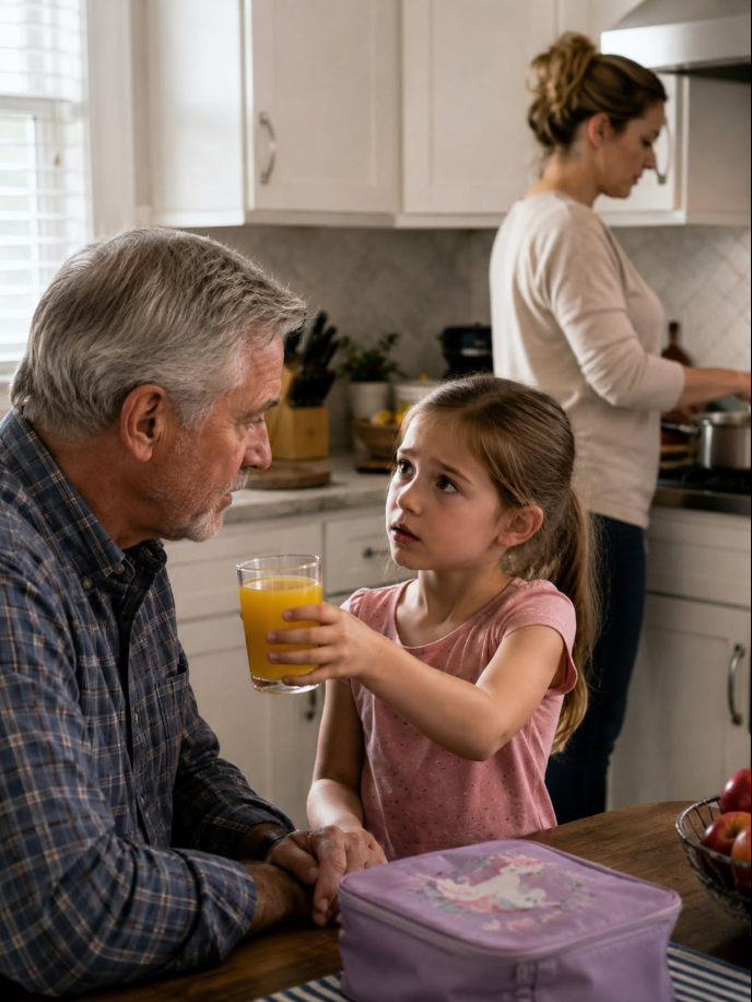 My Seven-Year-Old Granddaughter Whispered, “Please Ask Mommy To Stop Putting Things In My Juice. It Makes Me Sleepy.” I Took Her Straight To A Pediatric Clinic. The Toxicology Report Showed Repeated Sedation, And Pharmacy Records Covered Seven Months. Then An Investigator Matched Every Purchase To The Nights My Son Was Traveling...