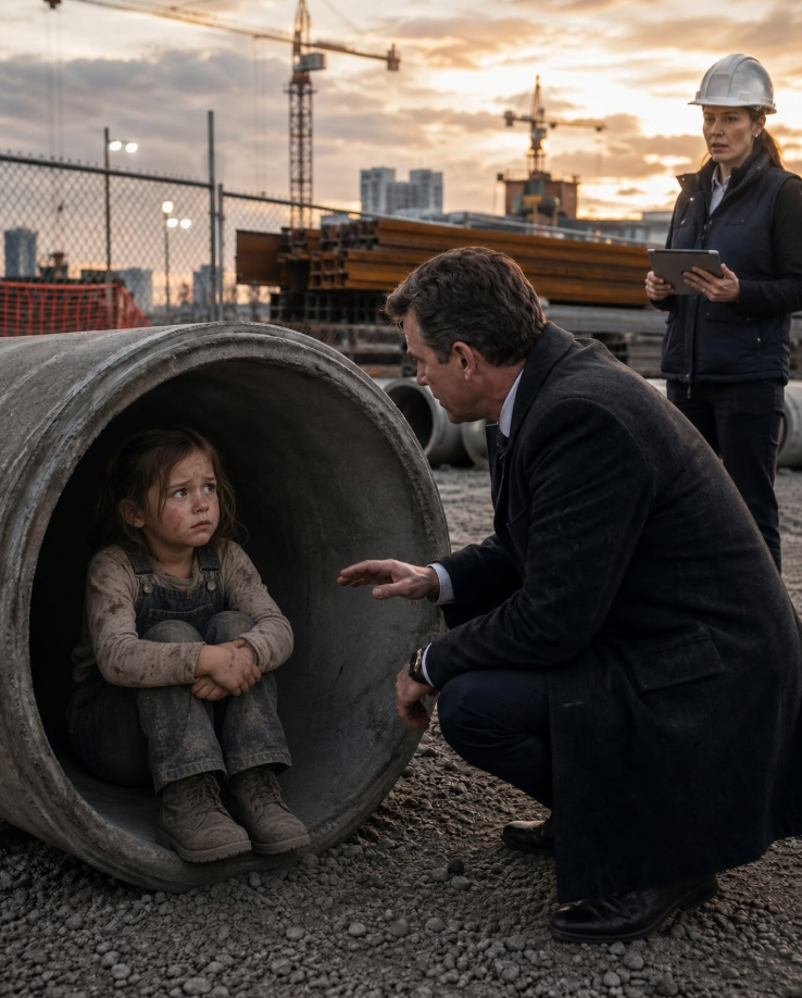 A BILLIONAIRE FINDS A POOR GIRL HUDDLED IN A CONCRETE PIPE—HER STORY BROKE HIM