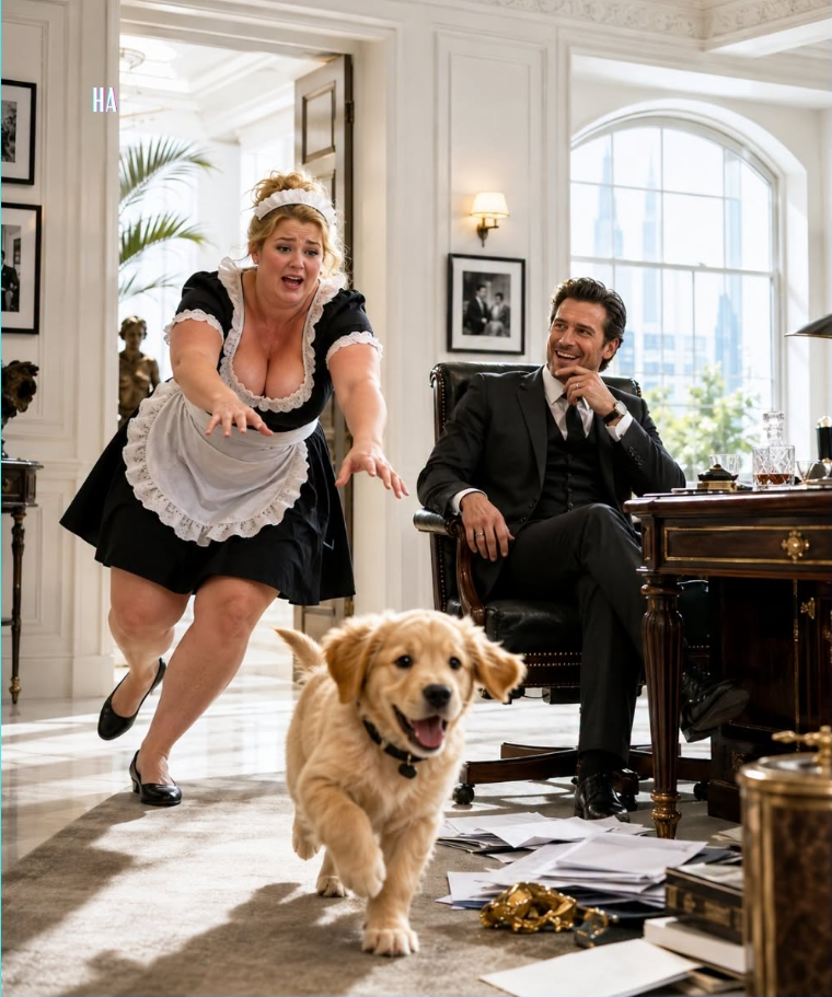 The Mafia Boss Hadn’t Laughed in Nine Years Until His Plus-Size Maid Chased a Puppy Into His Private Office and Made Him Remember the Life He Had Buried