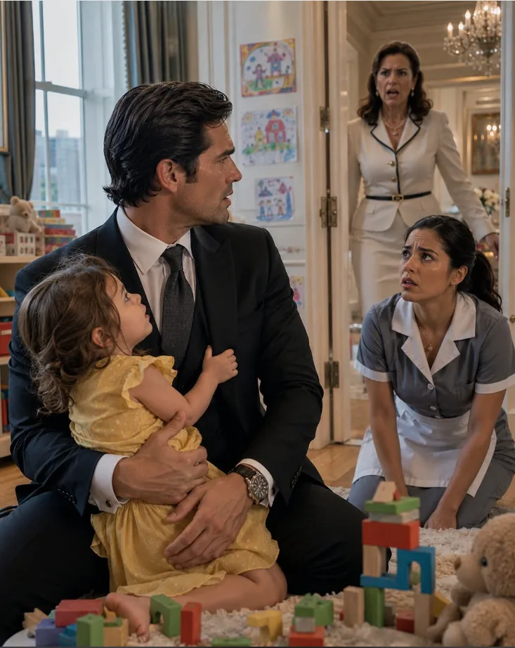 The figure framed in the doorway of the east-wing playroom was not a board member, nor was it Ethan’s demanding mother.