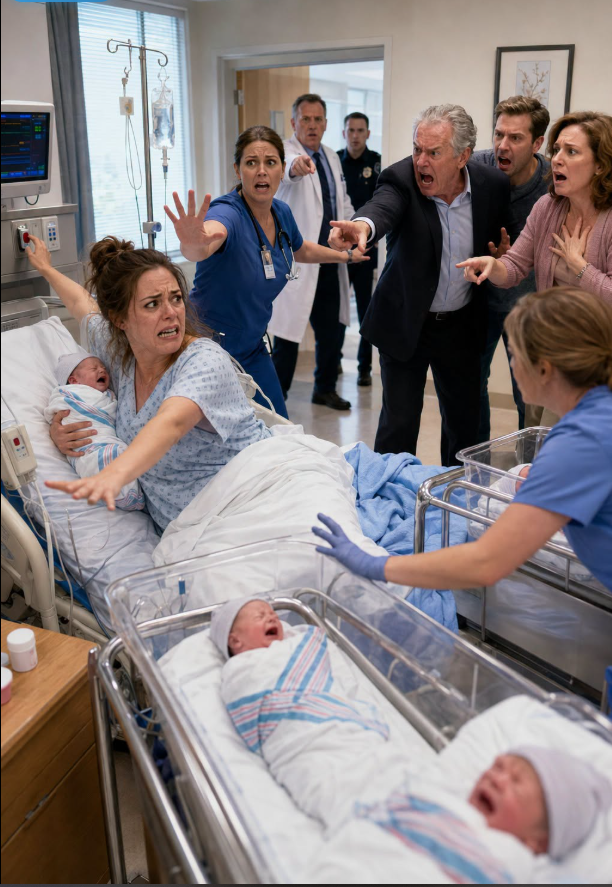 I Was Pregnant With Triplets, And I Went Into Labor While My Husband Was Overseas. After I Gave Birth, My Family Showed Up, And Dad Said, "You Have Three Babies—Give One To Your Brother." I Said, "No!" But Dad Picked Up My Newborn. When I Tried To Take My Baby Back, He Punched Me In The Head With All His Strength. My Baby Started Crying... I Quietly Reached Over And Pressed The One Button. Then...
