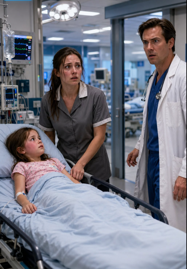 The doctor stepped into the ER, and for one terrifying second, I forgot my four-year-old daughter was burning with a fever of nearly 104°F.