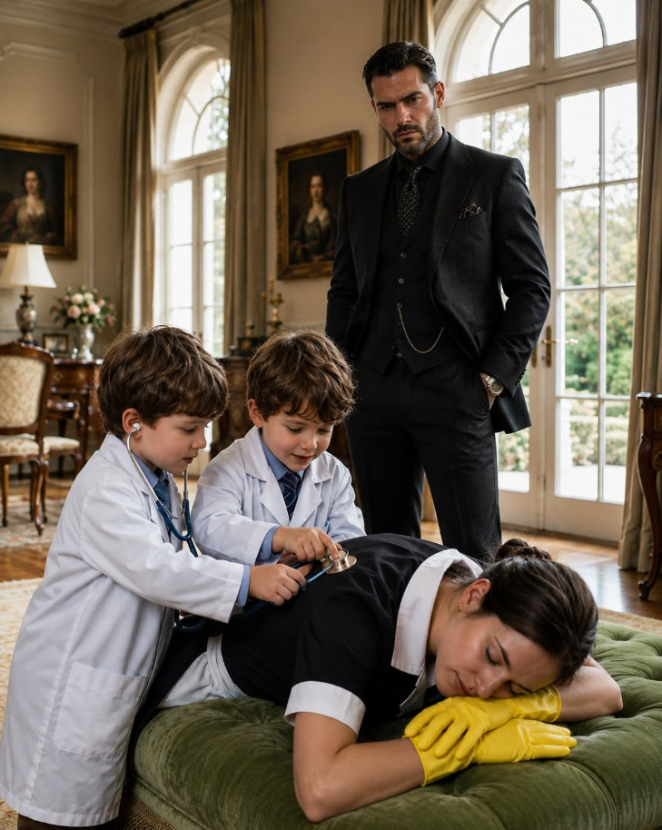 A notorious mafia boss had spent more than three million dollars trying to discover why his twin sons were growing weaker, yet every specialist he hired offered different theories without any clear answers. Then I arrived at his mansion as the new nanny, confronted the arrogant doctor who dismissed me as “household help,” and noticed one detail inside that luxurious home that no one had ever thought to question.