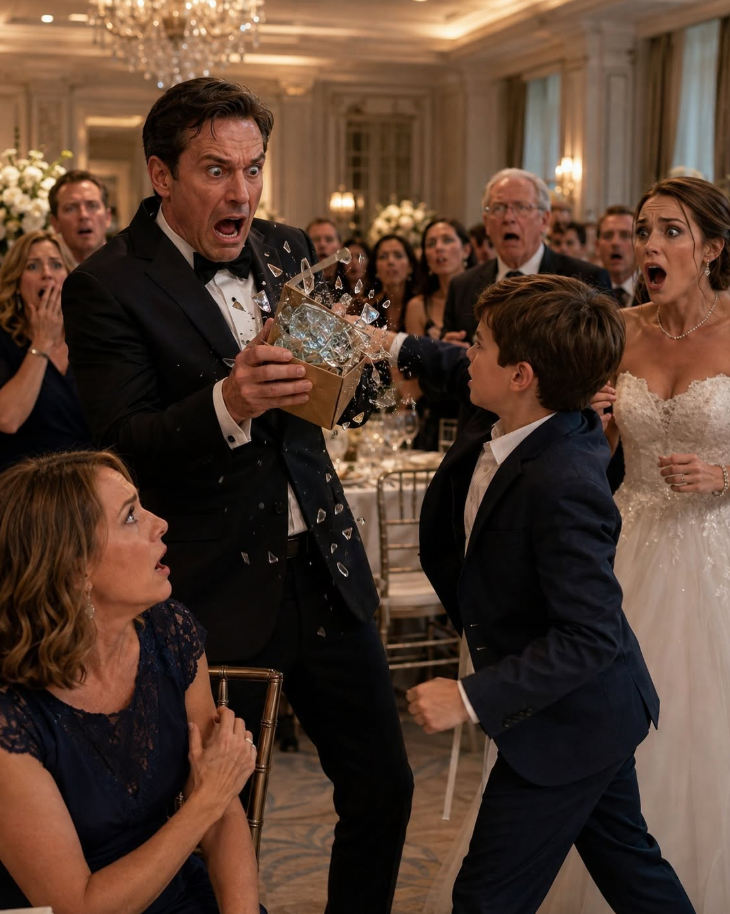 My ex-husband cheated on me, left me and our son, and still invited us to his wedding. During his speech, he laughed and said, “Leaving that trash was the best decision of my life!” The crowd burst into laughter. Then my son calmly took the microphone. “I brought a special gift for you, Dad,” he said, handing him a box. When my ex opened it, his scream silenced the entire room.