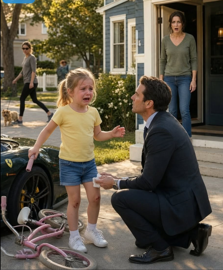 BILLIONAIRE HELPS LITTLE GIRL AFTER A BIKE FALL — HER SHOCKING WORDS FREEZE HIM IN HIS TRACKS