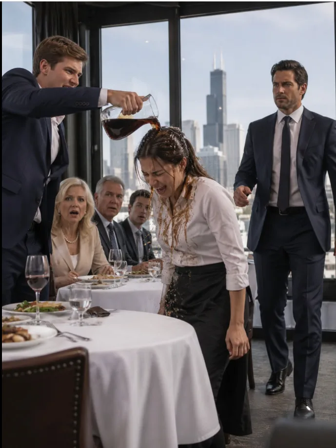 The glass pitcher slipped from Paxton Keswick’s fingers with a dull, hollow thud against the white tablecloth, spilling a dark puddle of residual syrup across the linen.