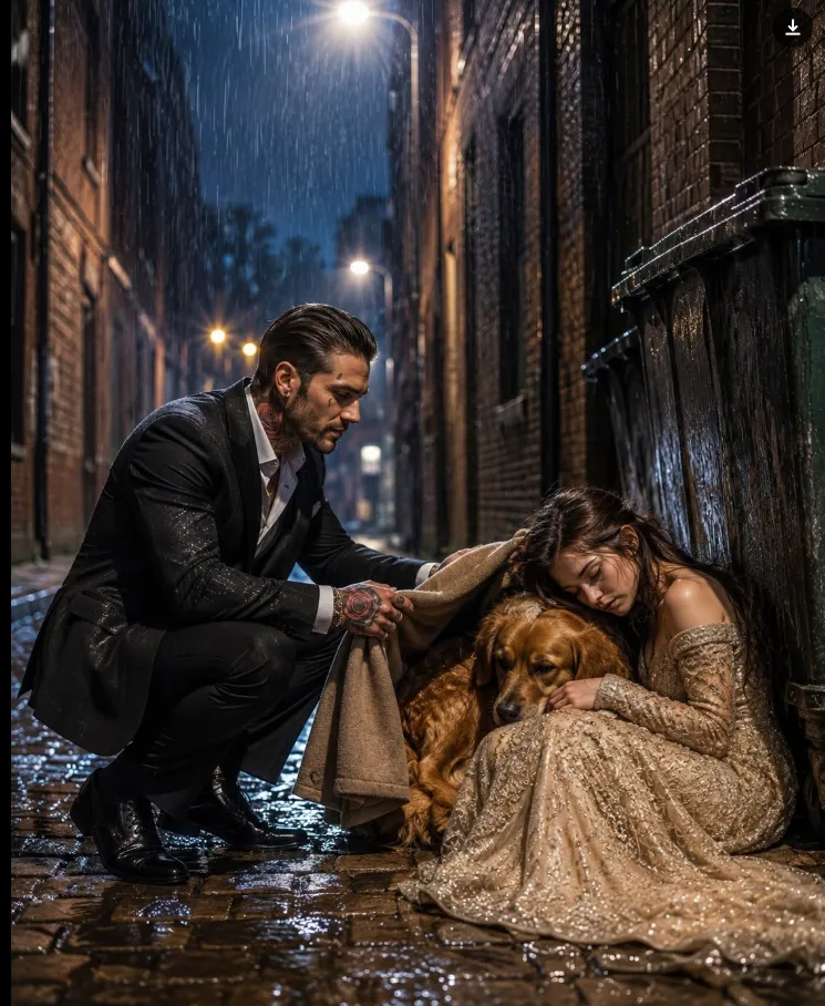 The harsh white glare of the headlights cut through the swirling snow, casting long, distorted shadows across the frozen brick walls of the alley.